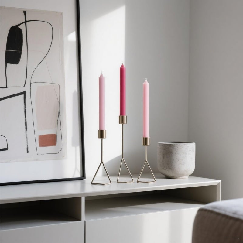 Sihuida 6-Pack Hot Pink and 6-Pack Pink Taper Candles, 10 Inch Unscented Dripless Candlesticks, Long-Lasting Burn Time of 7-8 Hours, Perfect for Home Décor Wedding Dinner - Image 3